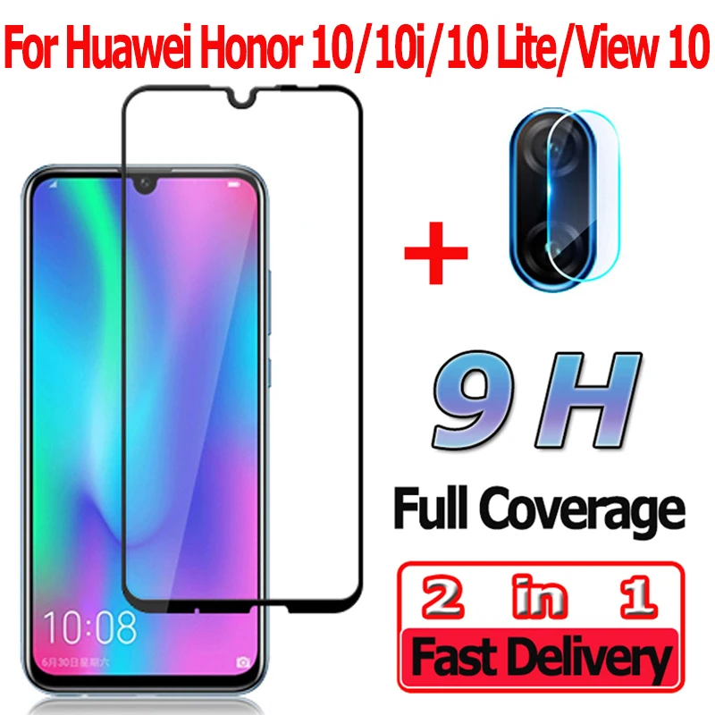 2 в 1 защитное стекло на Huawei Honor 10i 10 Lite протектор экрана View закаленное i камера