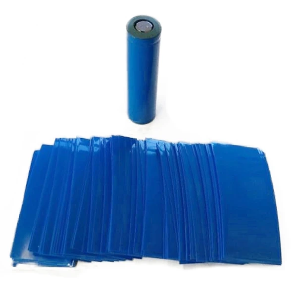 Top-40mm Flat Width 10M Length PVC Heat Shrink Tube Blue for 18650 Battery Pack