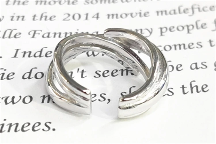 Популярный дизайн, 925 пробы, серебряное кольцо Peace, многослойное гладкое кольцо для женщин, регулируемое античное ювелирное изделие,, модные кольца