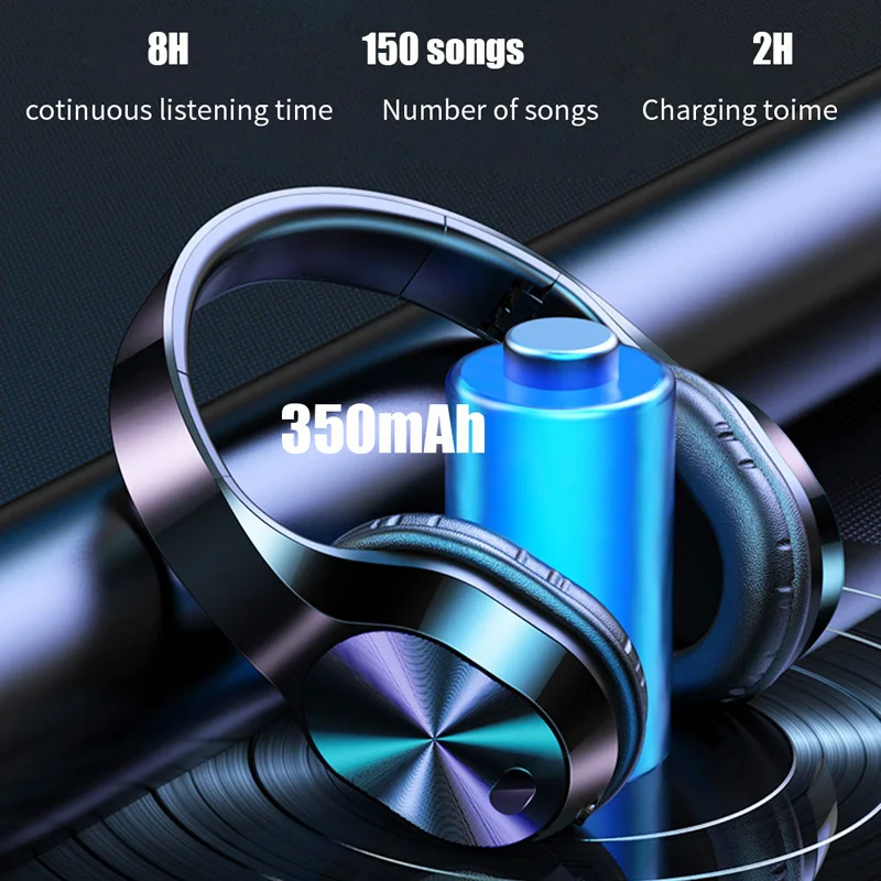 2020 T5 Bluetooth 5 0 Wireless Earphones Foldable Surround Sound Over Ear Noise Reduction Bass HiFi Stereo Head mounted Headsets