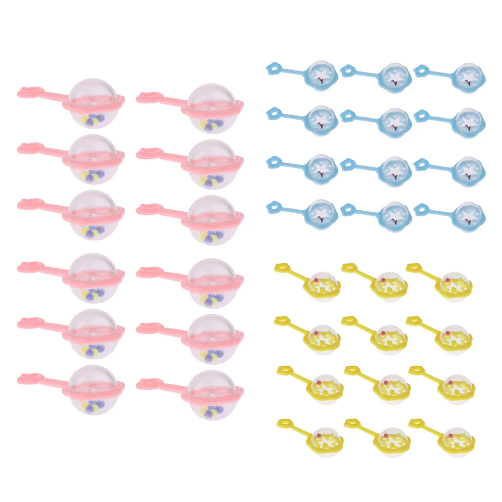 

Delicate 12 Pieces Star Mini Rattles Baby Shower Christening Party Bag Fillers for Gender Reveal Birthday Pink/Blue/Yellow