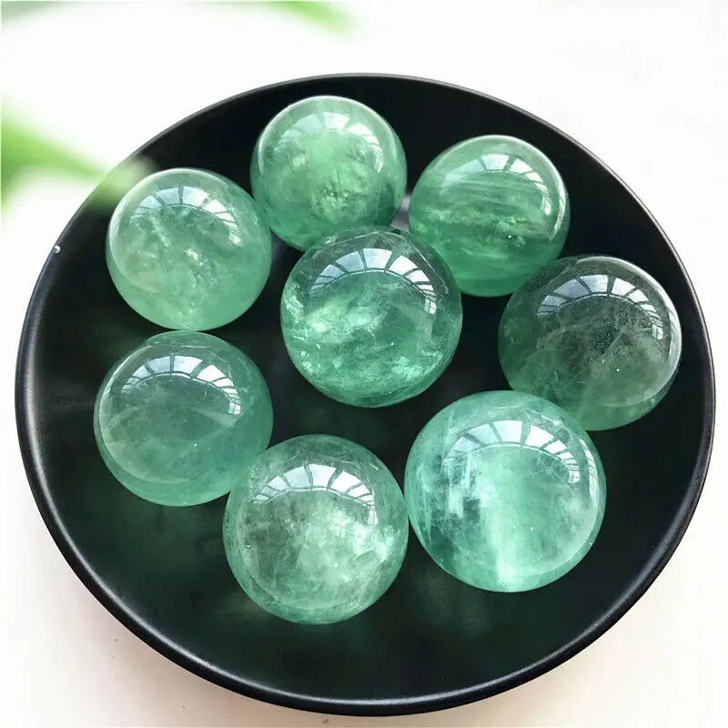 

31-34mm Natural Green Fluorite Ball Sphere Quartz Crystal Mineral Healing Gifts Natural Stones and Minerals