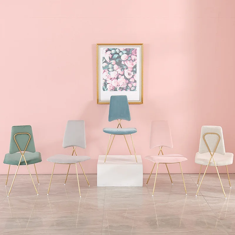 Скандинавское железное платье спинка стула Современный минималистичный Золотой креативный Одноместный стул для спальни кресло для отдыха стул для макияжа