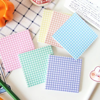 

50Sheets/Pack Kawaii Lovely Daily Collection Candy Color Grid Memo Pad Paper Sticky Notes Daily Work Planner Sticker Label