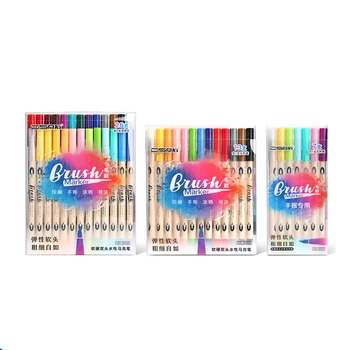 

12pcs/set Dual Head Write Brush Pen Colored Marker Pens Set For Drawing Children Stationery Art Supplies