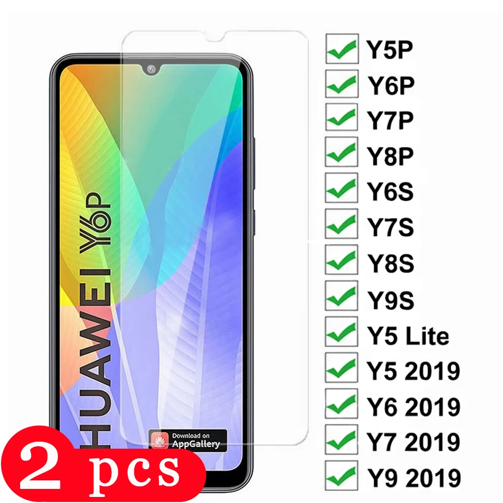 

Защитное стекло для huawei y9s, y9A, y8s, y8p, y9, y7 prime 2019, y6 pro, y6p, y6s, y5 2018, 2/1 шт.