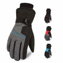 Зимние перчатки для катания на лыжах, мужские толстые водонепроницаемые теплые перчатки для езды на мотоцикле