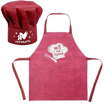 

Set with apron and cap " # 1 in the kitchen»
