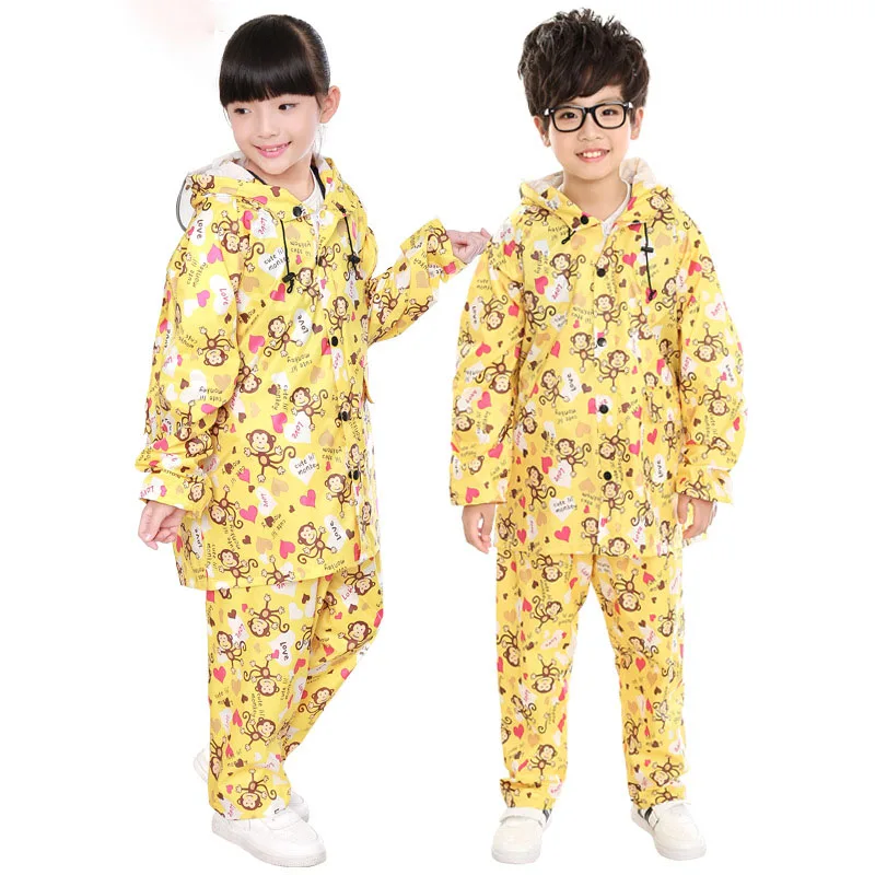 Yellow Only Jime/плащи с мультипликационным принтом; Детские плащи с капюшоном для девочек; плащ-дождевик; милый водонепроницаемый детский плащ для улицы - Цвет: Yellow
