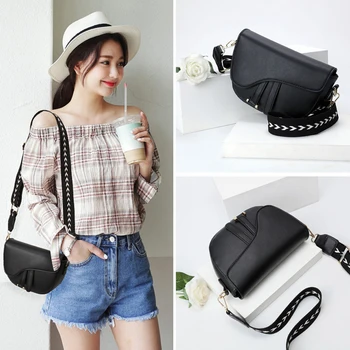 

Women Luxury Fashion Crossbody Bag Saddle Bags PU Leather Shoulder Bags for Women 2020 Ladies Small Handbags Designer Bag Purse