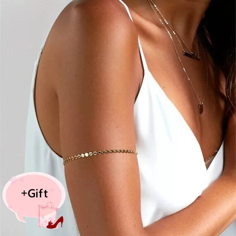 

Lady Fashion Simple Copper Alloy Sequins Peace Dove Upper Arm Chain Bracelet Ladies Hand Jewelry For Women Hot Sale