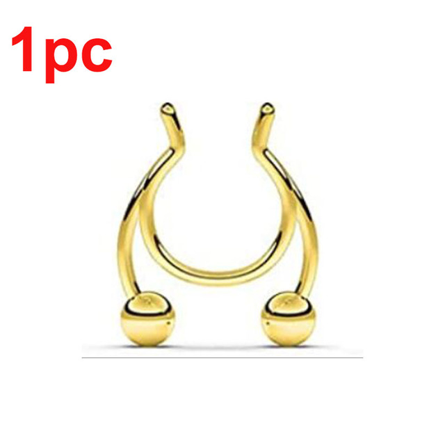 Steel Not Allergic C Shape Nose Ring Horseshoe Hoop Earrings Cartilage Piercing Clip Lip Ring Body Jewelry Nose Rings