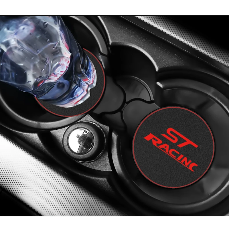 1 шт. автомобильный коврик для подстаканника кожаные подставки украшения Ford ST RACING