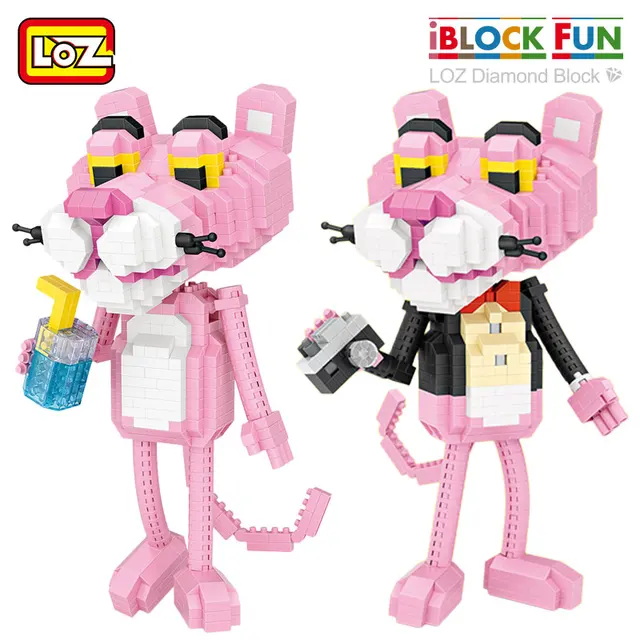 LOZ Diamond Blocks Cartoon Leopard Action Figures Animal Model Building Assembly Toys for Children Educational Funny Bricks 9785 2