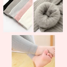 Узкие брюки для девочек; сезон осень-зима; детские вязаные леггинсы в Корейском стиле; однотонные леггинсы для малышей; блестящие узкие брюки до щиколотки