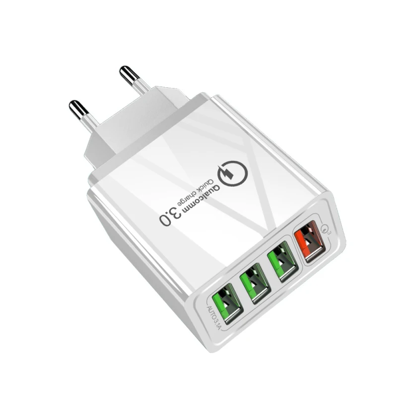 Быстрое зарядное устройство QC3.0 с 4 портами USB многофункциональное портативное