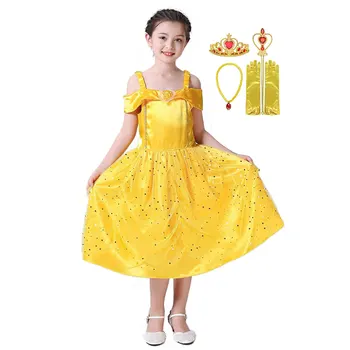 

Kids Fashion 2020 Belle Princess Dress Elegant Girls Christmas Dress Christmas Birthday Party Cosplay Beauty And The Beast Cost