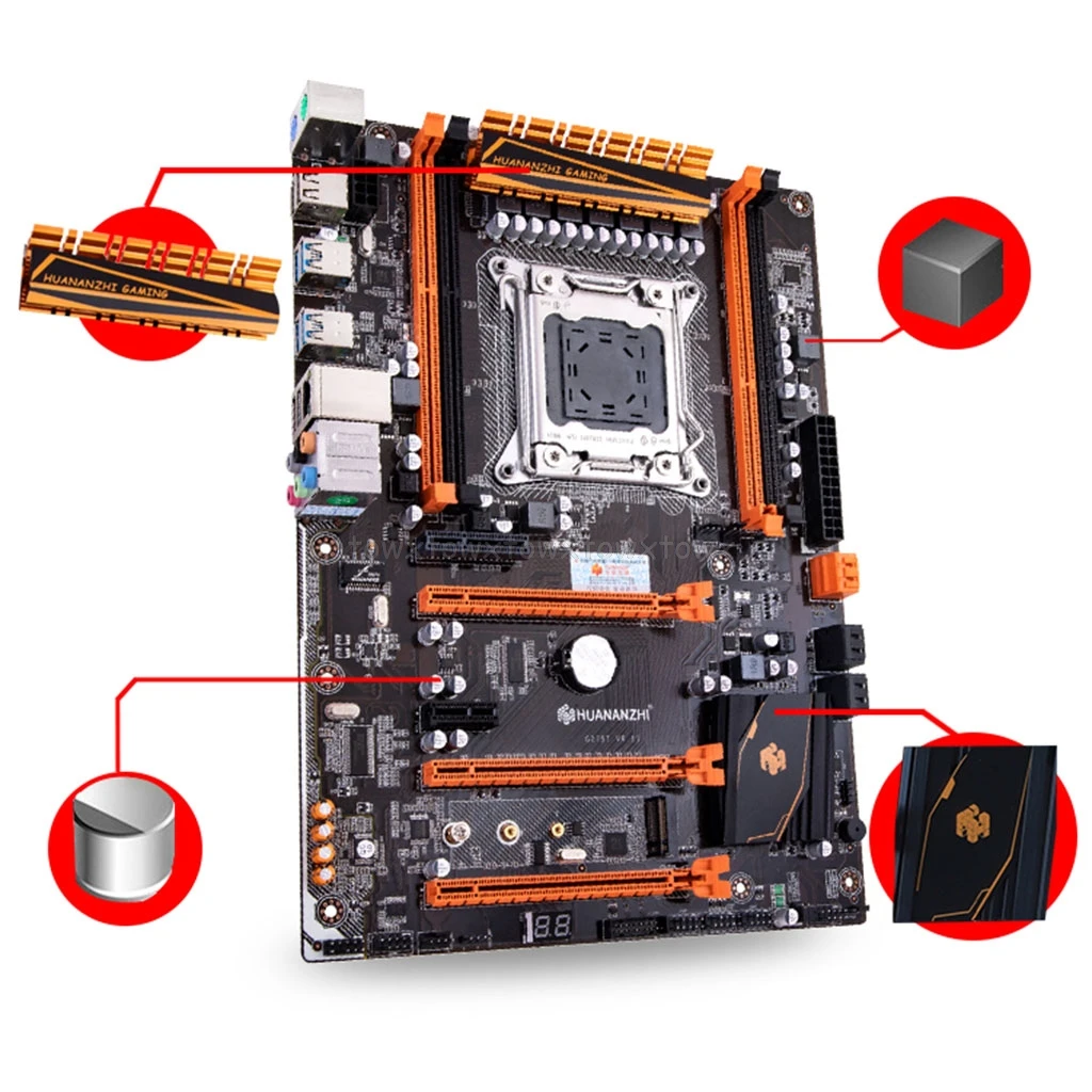 

Huananzhi X79 Motherboard LGA 2011 ATX USB3.0 SATA3 PCI-E NVME M.2 Support 4x16G REG ECC Memory and Xeon E5 Processor Au27 19