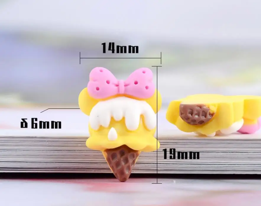 unicorns Ice Cream Simulation Fake Food Flat back Resin Cabochons Scrapbooking for hair Bows Decor DIY Craft Accessories
