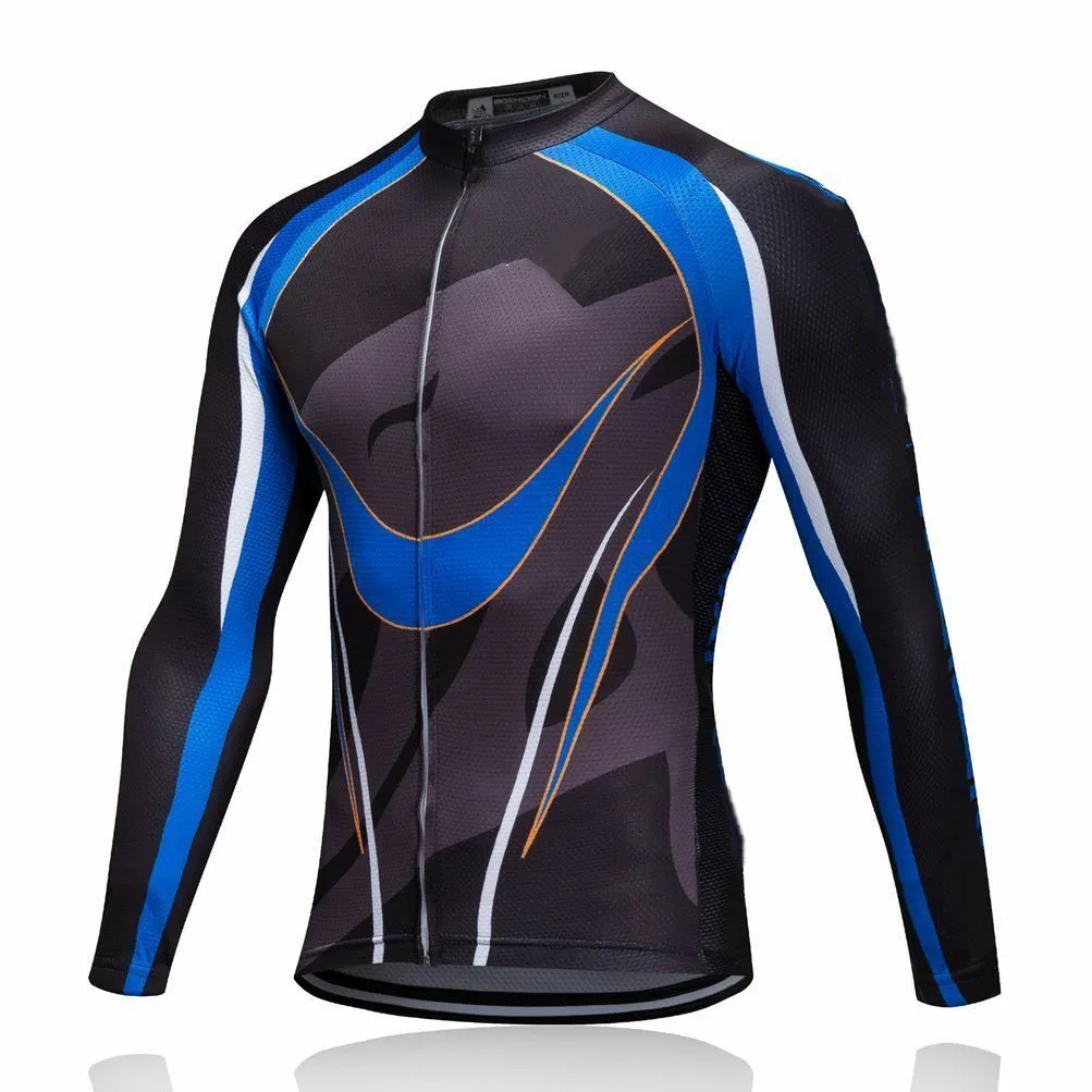 thumbnail image 1 of Maillot de ciclismo de montaña a prueba de rayos ultravioleta, personalizado, ajustado, transpirable, de manga larga, para hombre, con bolsillo, 1 of 5