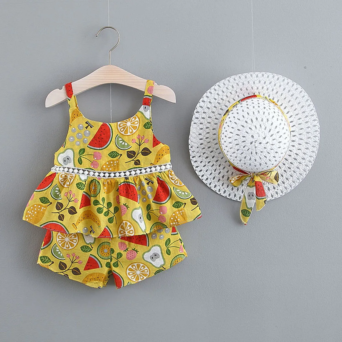 Pudcoco/комплект из 3 предметов для новорожденных и маленьких девочек, свободные топы без рукавов с цветочным принтом+ шорты+ соломенная шляпа, детская одежда