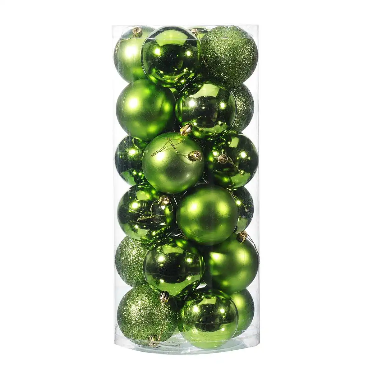 Green 24 шт./компл. 8 см Елочное украшение шары Пластик подвесные кулоны украшения фенечки рождественские украшения для дома подарки - Цвет: Green