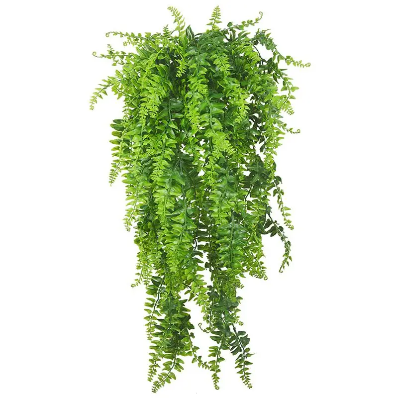 

Plants Vines Fern Persian Rattan Fake Hanging Plant faux hanging Boston ferns flowers Vine Outdoor Plastic Plants for Wall Indoo