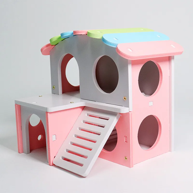 Симпатичный Хомяк деревянный двухслойный дом белка морская свинка роскошный