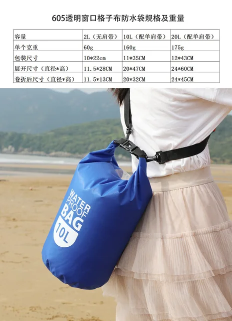 Zaino Impermeabile 20L In PVC - Borsa Asciutta Per Sport Acquatici E Campeggio - Foto 7