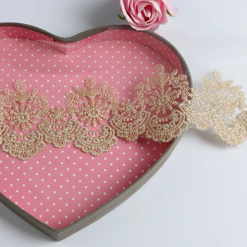 3 Yards Gold Embroidery Lace Trim DIY Craft Sewing Supplies Skirt Hem Decoration Accessories Dolls 15cm lace sewing supplies lace sewing accessories lace garment accessories lace accessories lace decoration clothing craft accessories