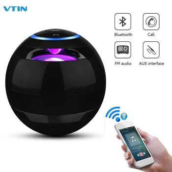 

VTIN Portable Wireless LED Light Speaker Mini Subwoofer Bluetooth Speaker FM Hands-free Call TF Card With MP3 For Smartphone