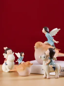 

Modern Cuckoo Wizard Girls Resin Statue Ornaments Art Home Livingroom Table Figurines Crafts Office Desktop Sculpture Decoration