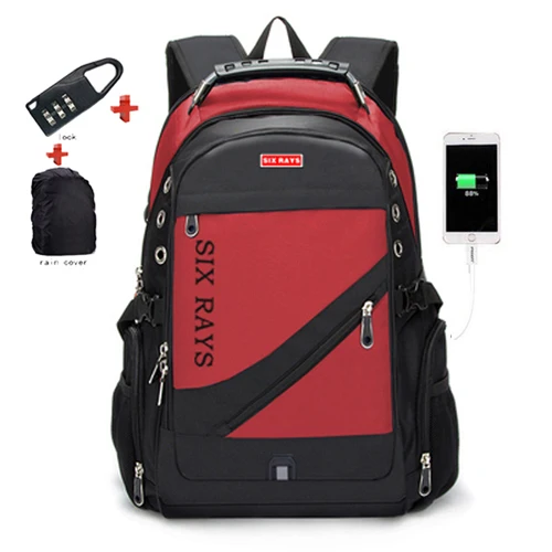 Лидер продаж, детские школьные сумки, рюкзаки для мальчиков, фирменный дизайн, для подростков, лучших студентов, для путешествий, Usb зарядка, Водонепроницаемый школьный ранец - Цвет: Красный