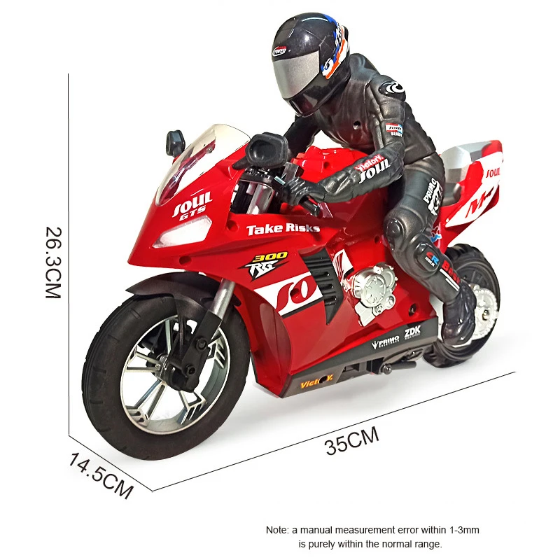 Simulation Remote Control Motorcycle Self-stabilizing Balance System Stunt Driving In Situ Rotation Cool Light Children's RC Toy 6