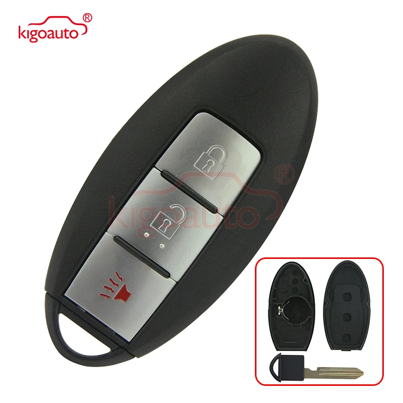 

Kigoauto KR55WK48903 keyless entry Smart key case 3 button for Infiniti with insert key blade 2006 2007 2008 2009 2010 2011 2012
