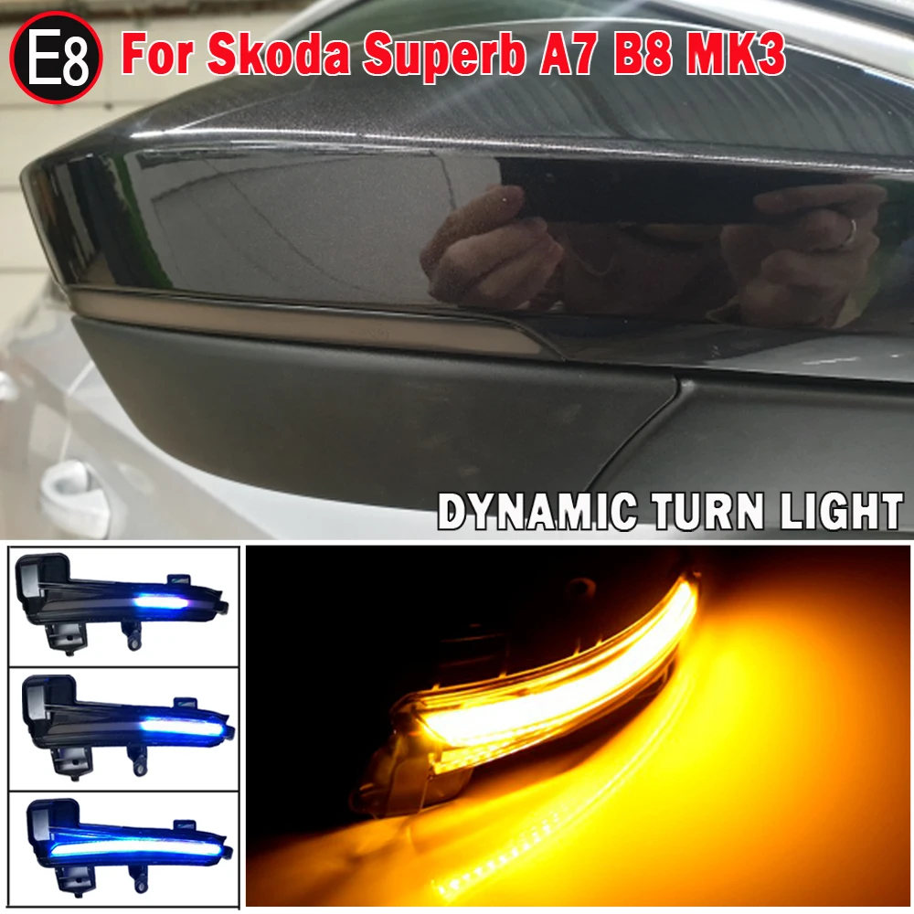LED ̵  ̷ ǥ    Skoda  A7 B8 MK3 III Typ 3V 2016-2019 Dynamic Turn Signal Light