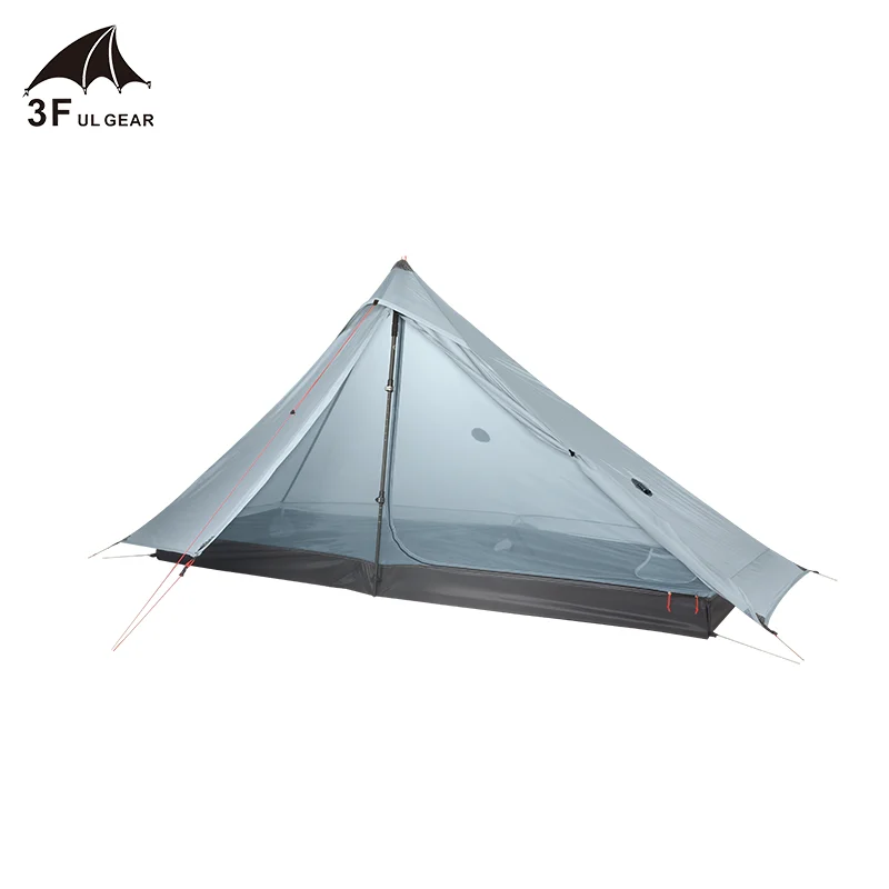 3F UL GEAR LanShan 1 프로 1 인 야외 초경량 캠핑 텐트, 3/4 시즌 230x80x125cm, 양면 20D 실나일론