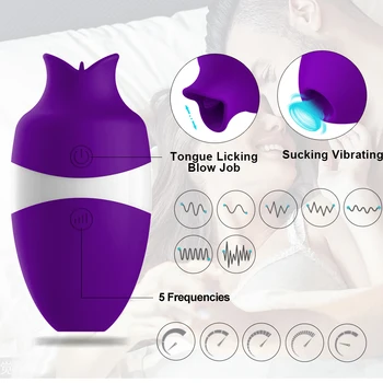 Vibrators for Couples Nipple Clitories Blow Job Silent Suction Tongue Orgasm Powerful Sex Toy for Women Lick Suck Vibration 2