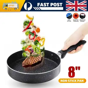 

20cm Nonstick Frying Pan Flat Fry Pan Pot Smoke free Cauldron For Gas Stove Induction Cooker Wok Pancake Egg Pan Cooking Tools