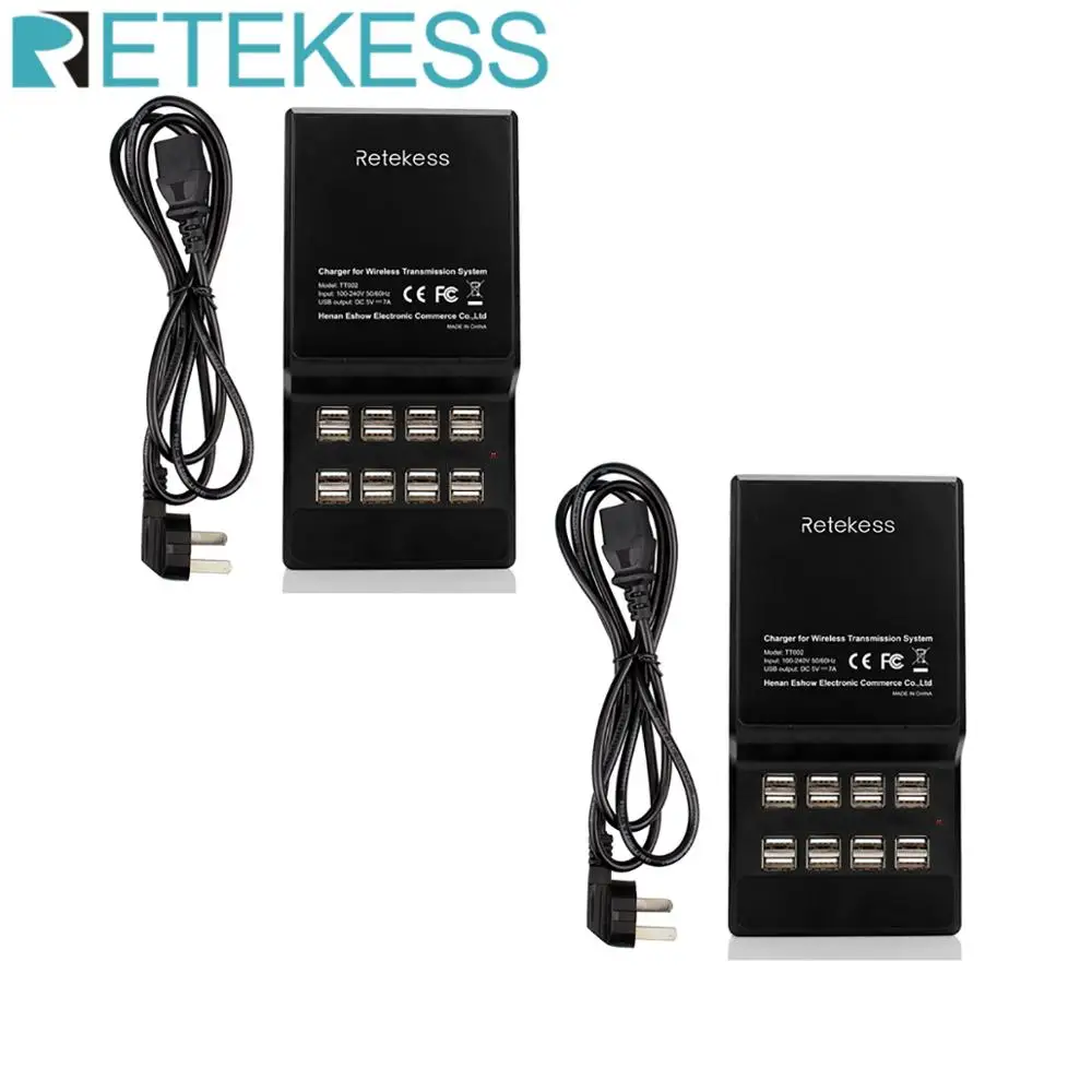 

2pcs RETEKESS TT002 16 Port USB Charger Base 35W USB Charging Dock Built-in Spare Fuse For Wireless Tour Guide System