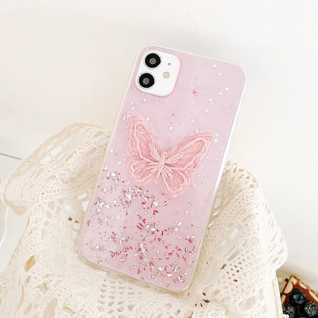 Poco F2 Pro Case for Xiaomi Redmi Note 9 8 7 Pro 9S 8T 9C 9A 7A 10X K30 K20 Mi 9T 9 A3 Note 10 Lite Pro Cases 3D butterfly Epoxy 02