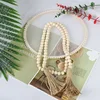 Nordic Wood Bead Garland with Tassels Farmhouse Beads Rustic Country Decor Kid Room Wall Hanging Ornament Home Decor ► Photo 3/6