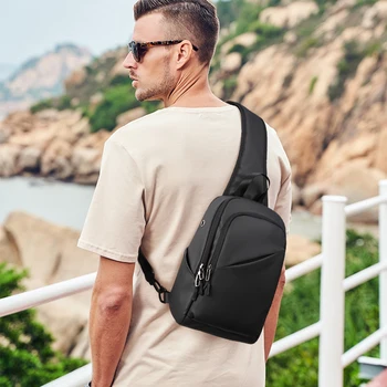 

YOUSE New Multifunction Crossbody Bag for Men Anti-theft Shoulder Messenger Bags Male Waterproof Short Trip Chest Bag