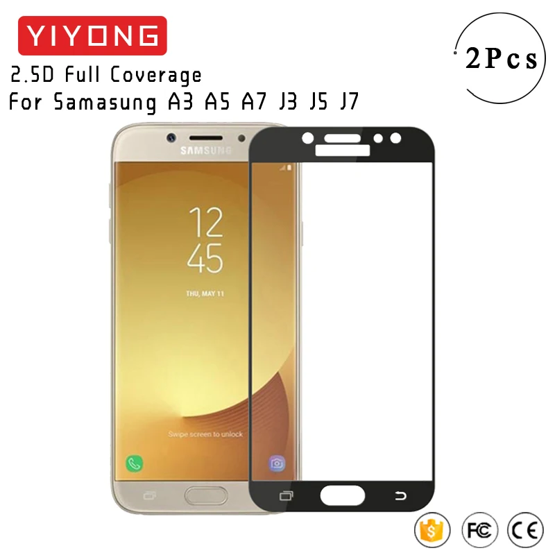 YIYONG полное покрытие стекло для Samsung Galaxy J3 J5 J7 A3 A5 A7 2017 2016 2018 A730 A750 EU закаленное