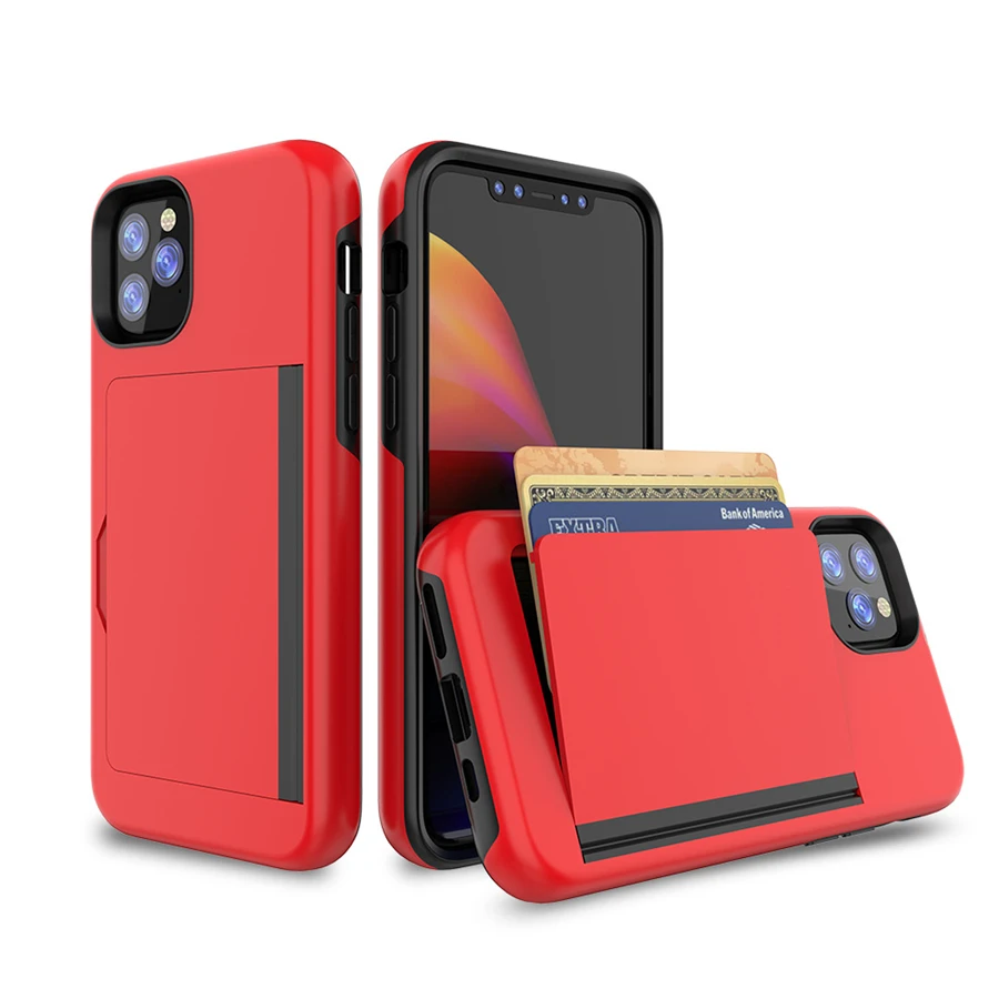 

Rugged Protective Wallet Cover Case for iPhone 12 mini 11 Pro Max 8 7 6 PLUS TPU Card Holder Cassette Khushi Accessories