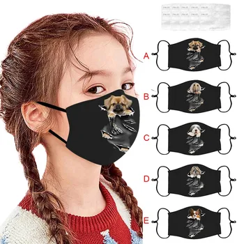 

Dog 3D Printing Windproof Face Shield Face Mask Breathable Cloth Mouth Mask Washable Face Shield Reusable mondmaskers Tapabocas