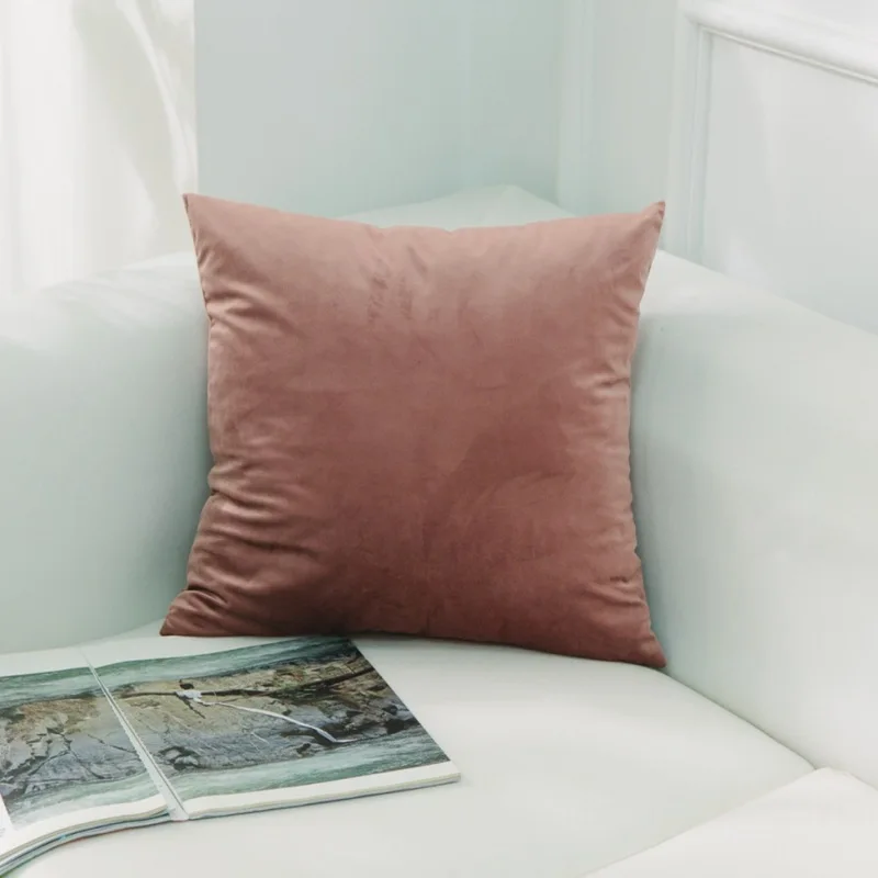 Luxury Fashion Velvet Cushion Cover Pillow Cover Pillowcase Green Yellow Pink Blue Purple Gray Home Decorative Sofa Throw Pillow - Цвет: 27