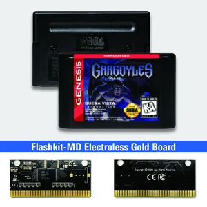 Image 1 - Gargoyles الولايات المتحدة الأمريكية تسمية flash kit MD بطاقة الذهب ثنائي الفينيل متعدد الكلور ل Sega نشأة megadve لعبة فيديو وحدة التحكم