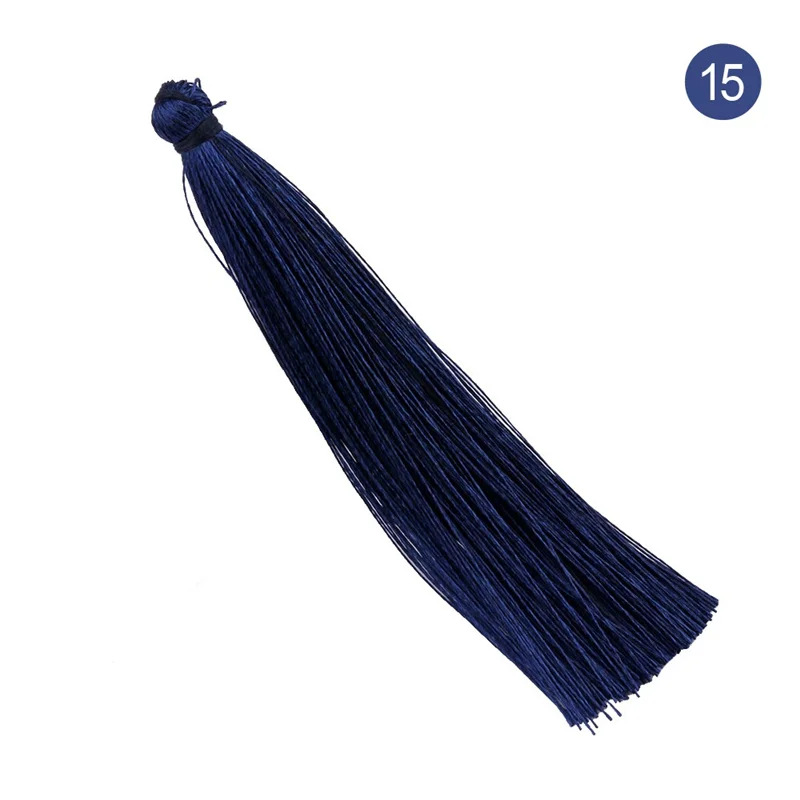 color 15 15 шт. 9 см длинные хлопковые шелковые кисточки серьги Шарм Подвеска Сатиновые кисточки для DIY ювелирных изделий - Color: color 15