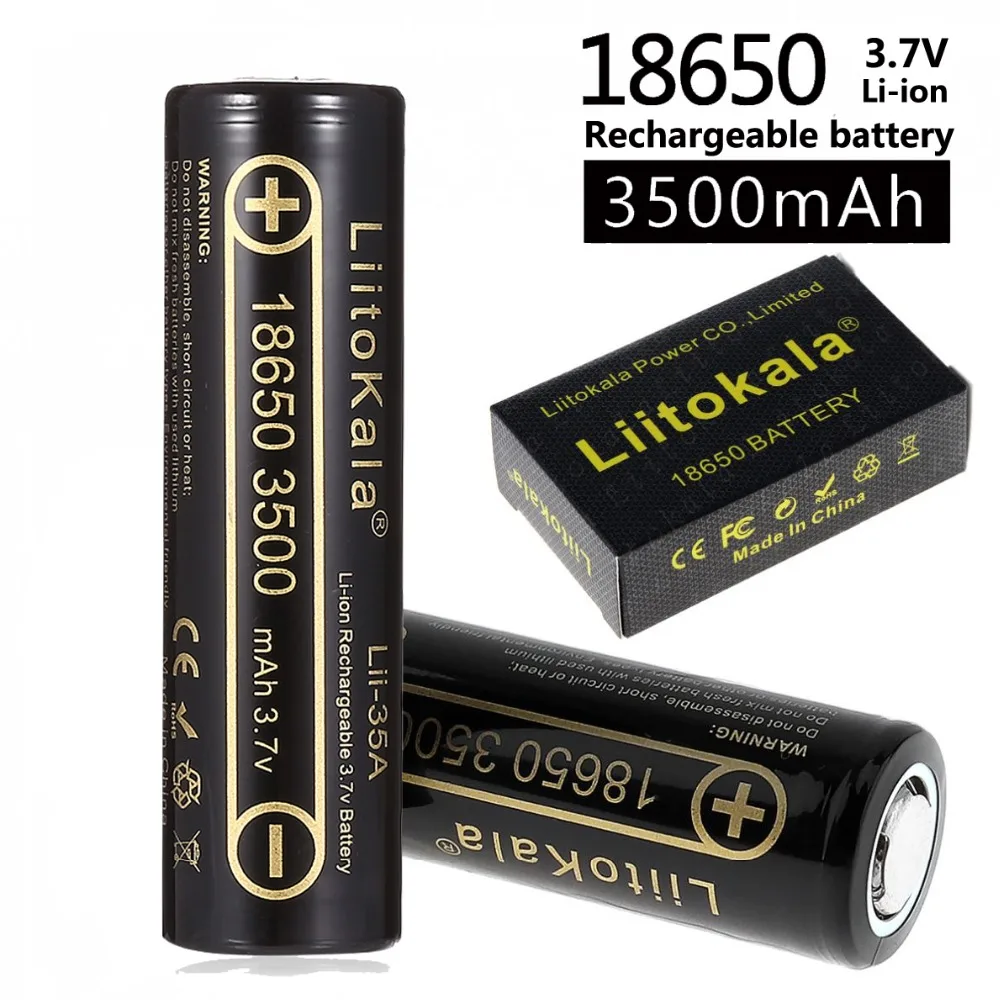 LiitoKala Lii-35A 18650 3500mAh 3,7 V литий-ионная аккумуляторная батарея 10А литиевая батарея с высоким дренажом для вспышки